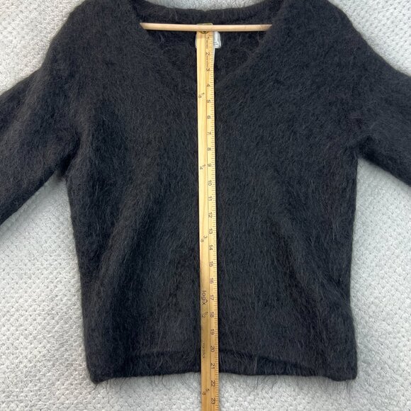 H&M Womens Jumper V Neck Sweater Shaggy Wool Mohair Long Sleeve Black Size Small - Picture 10 of 14